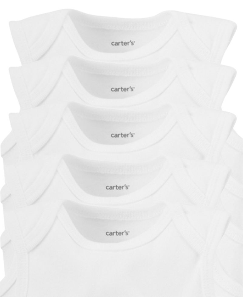 Baby Boys or Baby Girls Sleeveless Bodysuits, Pack of 5