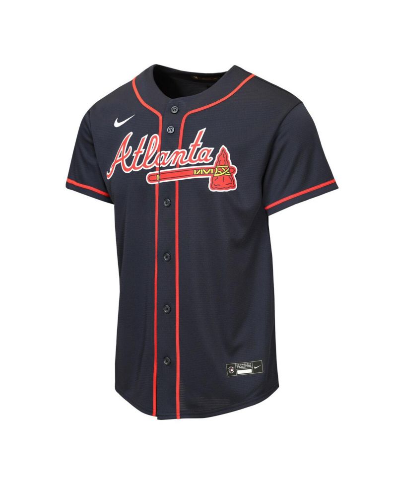 Big Boys and Girls Navy Atlanta Braves Alternate Replica Jersey