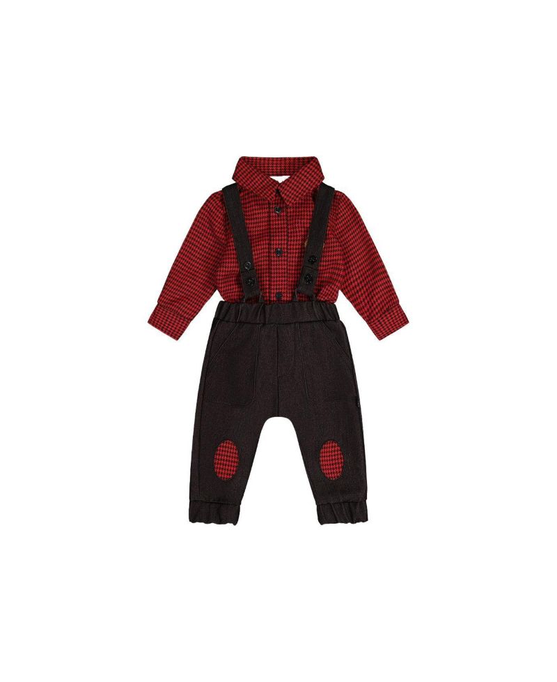 Baby Boys (3M-24M) Houndstooth Top and Pants Set