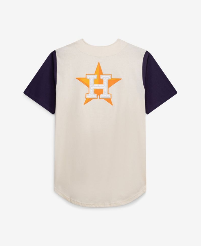 Men's Cream Houston Astros Big & Tall Full-Button Jersey