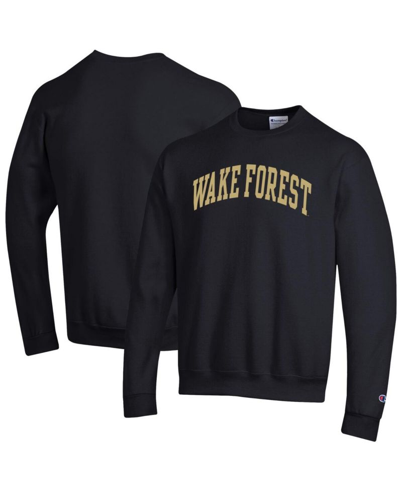 Men's Black Wake Forest Demon Deacons Basic Arch Fleece Pullover Sweatshirt