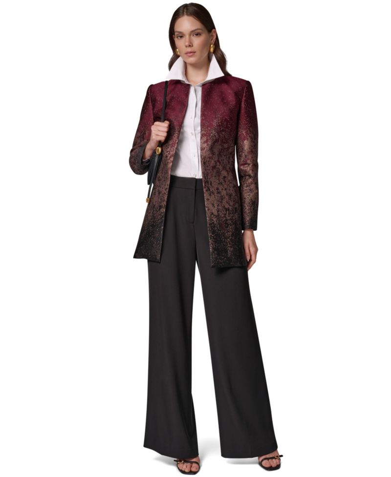 Women's Collarless Shoulder-Pad Blazer