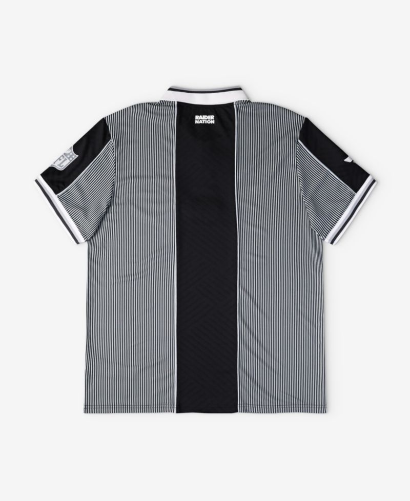 Big Boys and Girls Silver/Black Las Vegas Raiders Football x Football Collared Fan Jersey