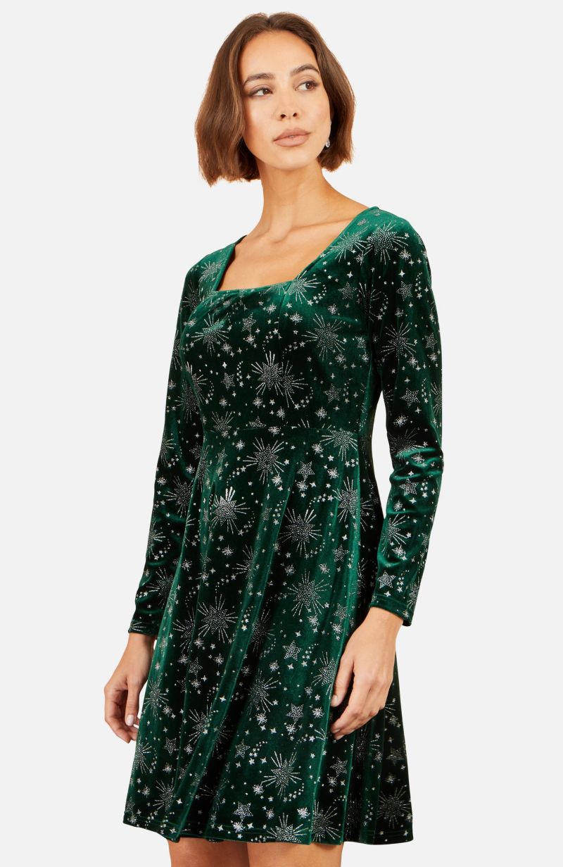 Women's Starburst Foil Skater Dress