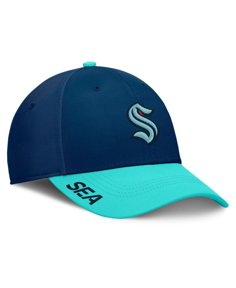 Men's Deep Sea Blue/Light Blue Seattle Kraken Authentic Pro Rink Flex Hat