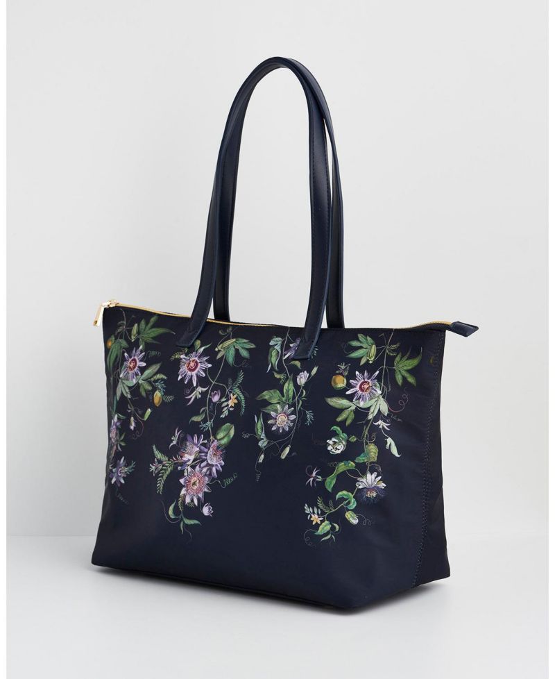 Women's Passion Flower Printed Grab Tote