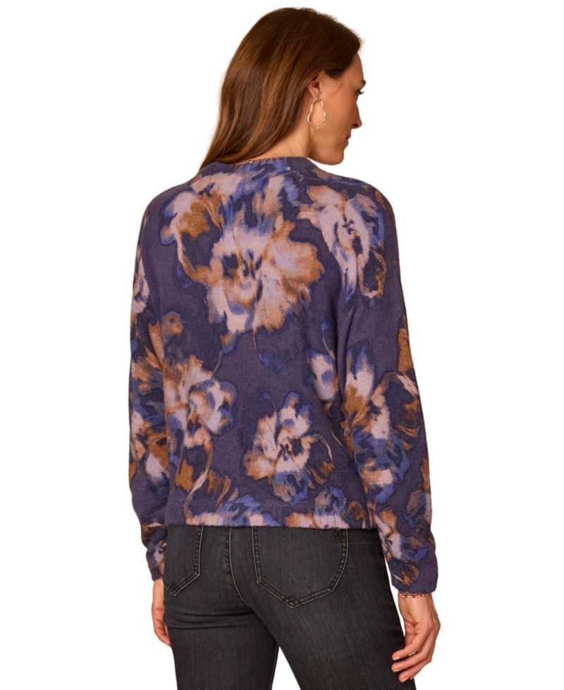 Plus Printed Long-Sleeve Sweater