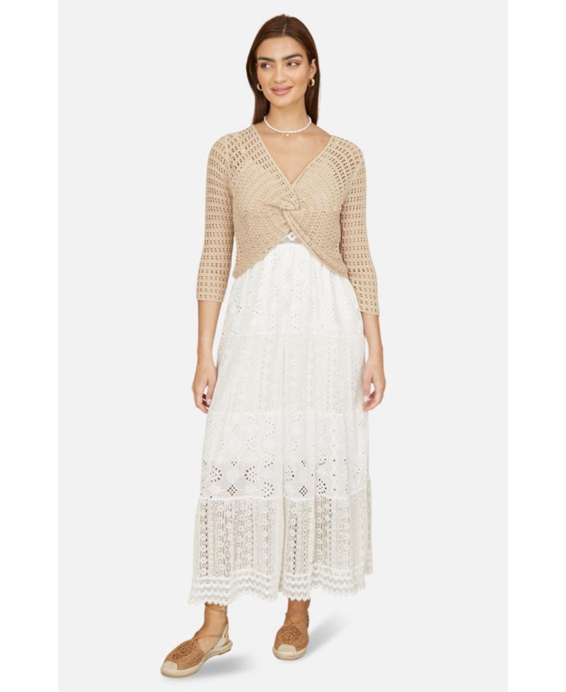 Women's Crochet Cotton Twisted Bolero Sweater