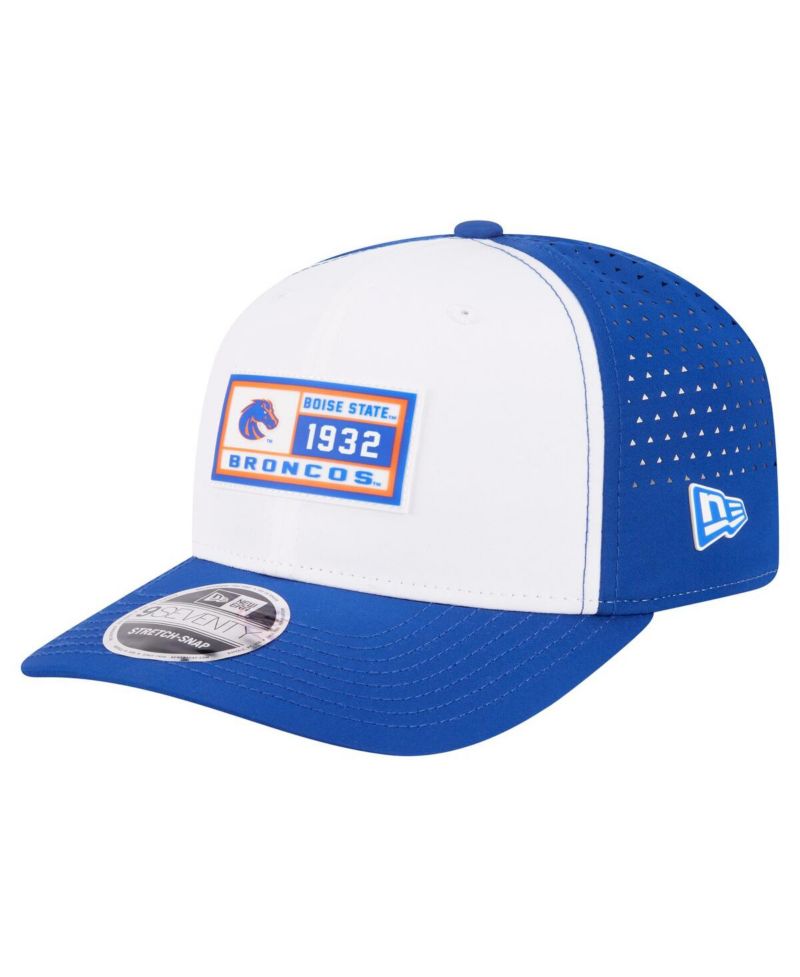 Men's White/Royal Boise State Broncos Perforated Patched 9SEVENTY Adjustable Hat