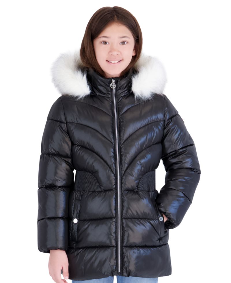 Girls' 7-16 Heavy Weight Stadium Length Hooded Jacket
