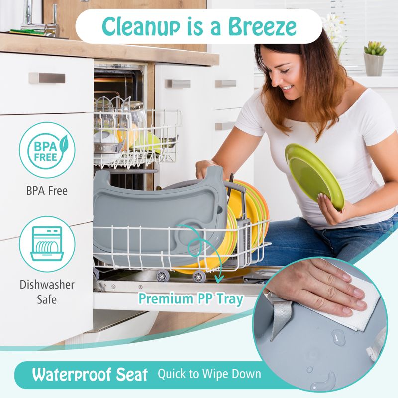 4-in-1 Convertible Baby High Chair with Removable Tray