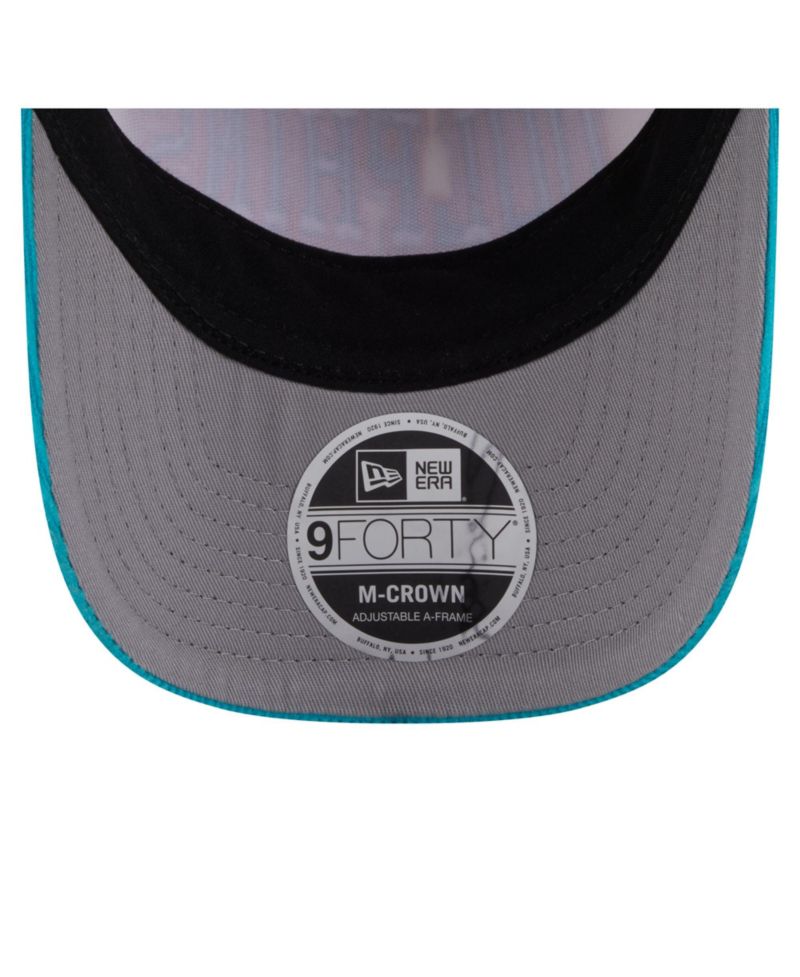 Men's Cream/Aqua Miami Dolphins Throwback Two-Tone Sided Corduroy 9FORTY A-Frame Adjustable Hat
