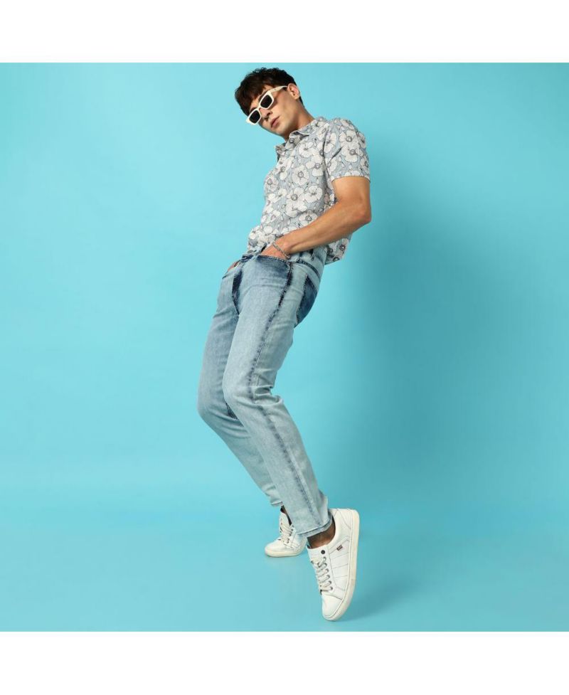 Men's Light-Wash Skinny Fit Denim Jeans