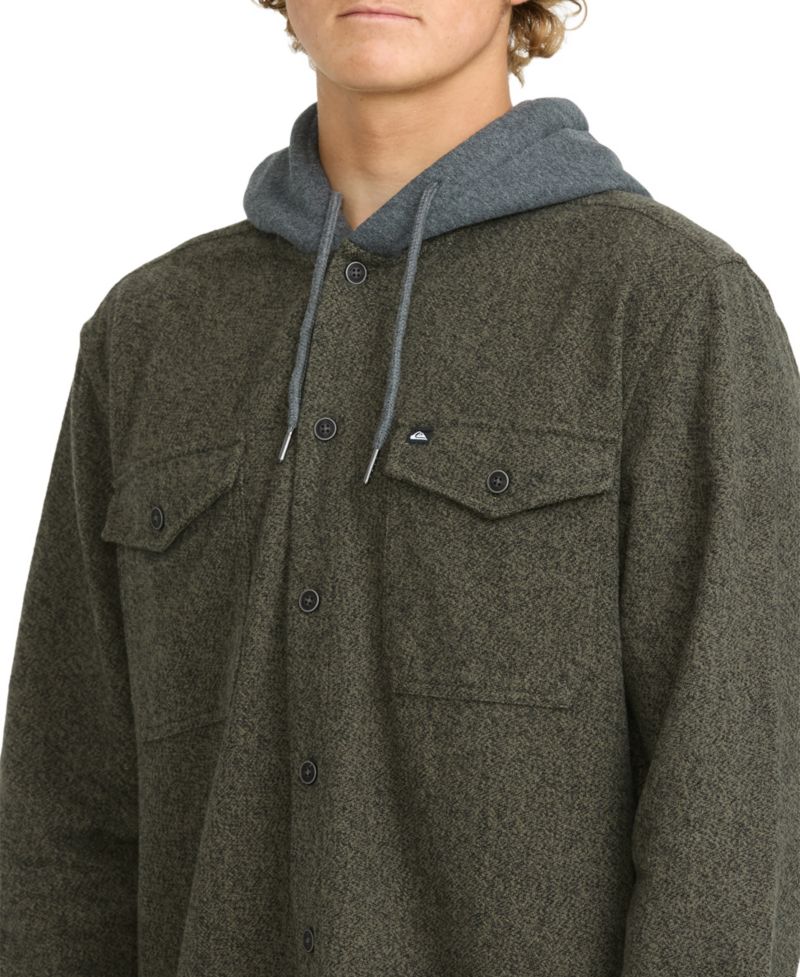 Men's Delton Herringbone Hooded Flannel Shirt