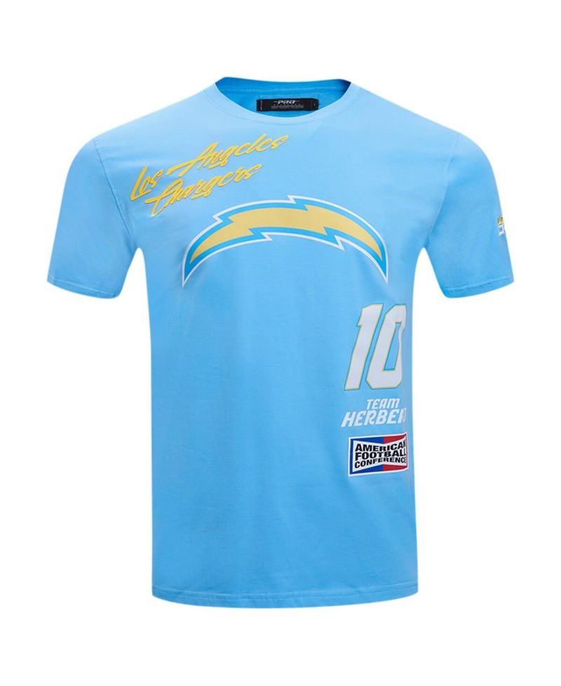 Men's Justin Herbert Powder Blue Los Angeles Chargers Fast Lane Name and Number Player T-Shirt