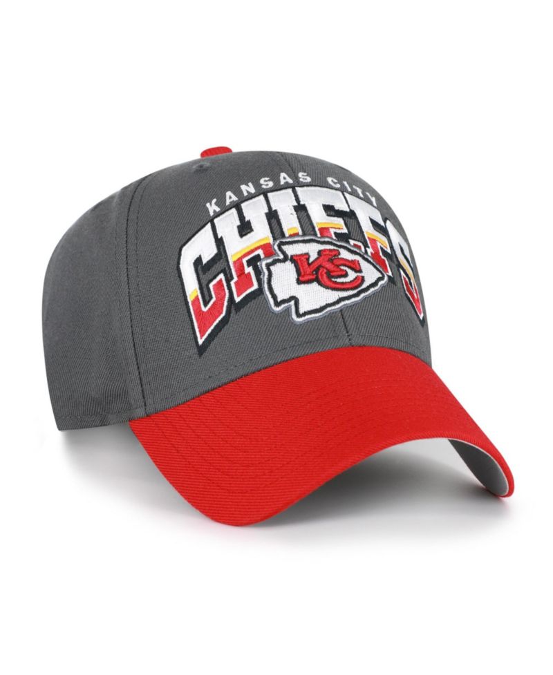 Men's Charcoal Kansas City Chiefs Split Block MVP Adjustable Hat