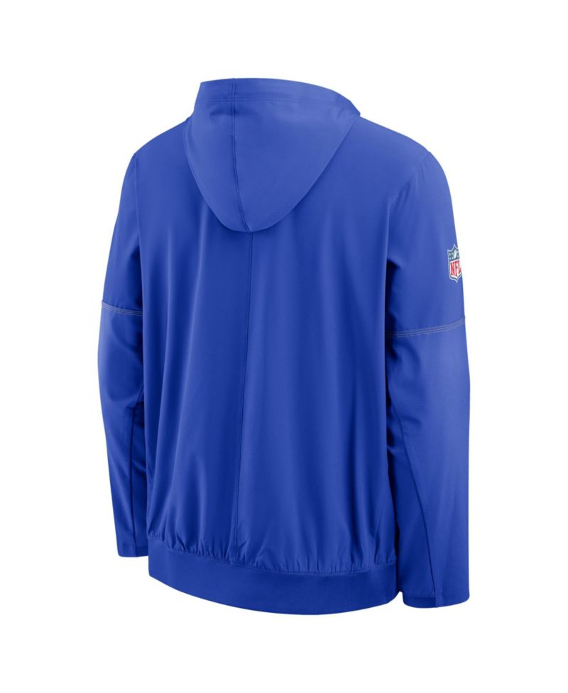 Men's Royal Los Angeles Rams Sideline Anorak Half-Zip Hooded Jacket