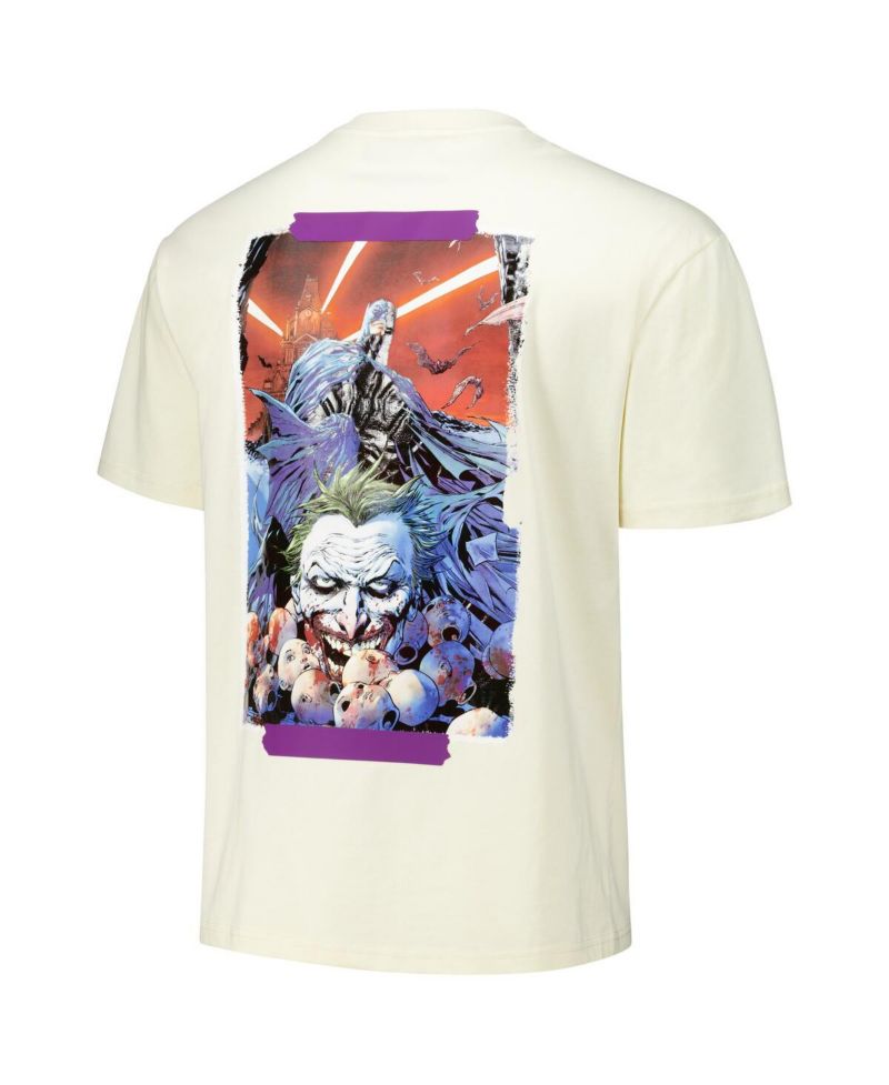 Men's Cream Batman Comics The Joker Loose Fit T-Shirt