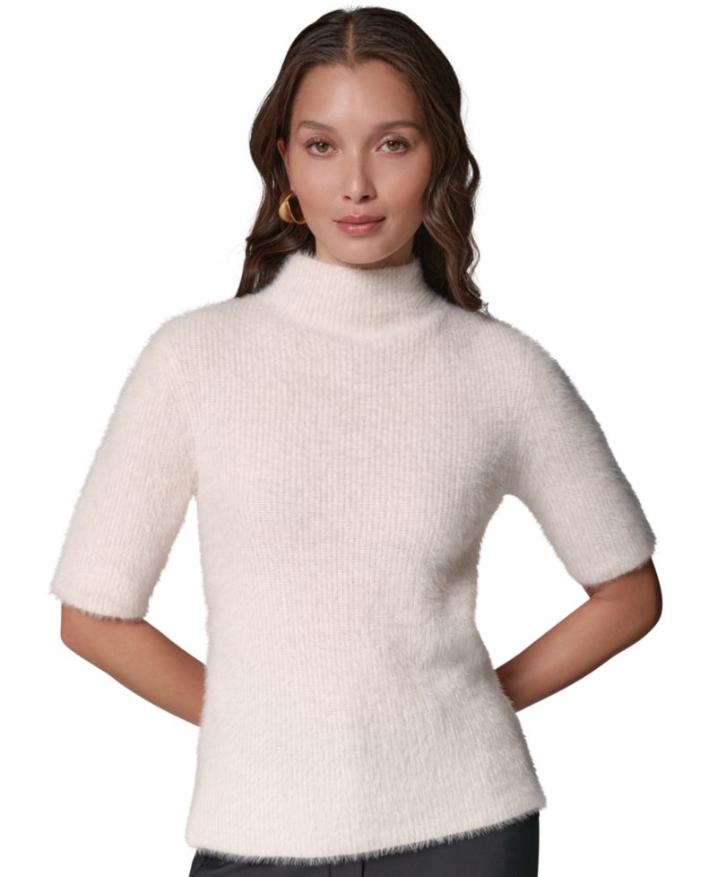 Women's Short-Sleeve Mock Neck Sweater