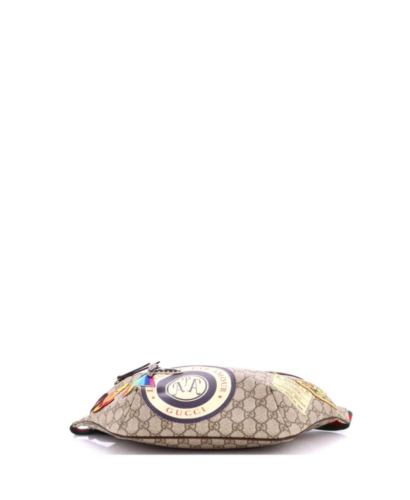 Courrier Zip Belt Bag GG Coated Canvas with Applique