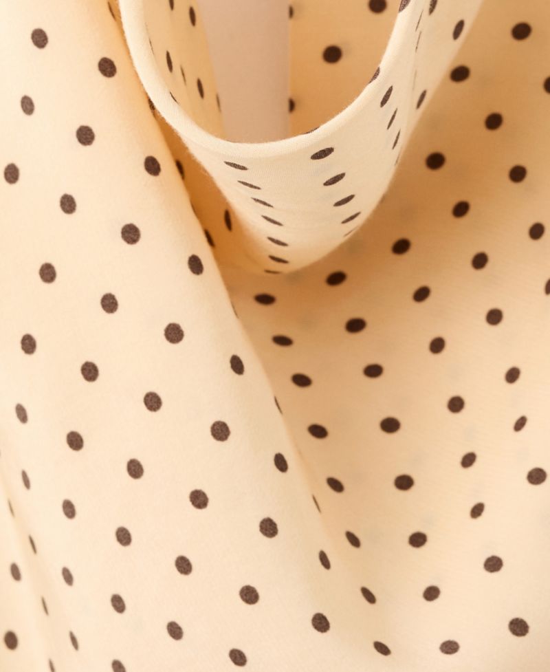 Women's Draped Neck Polka Dot Dress