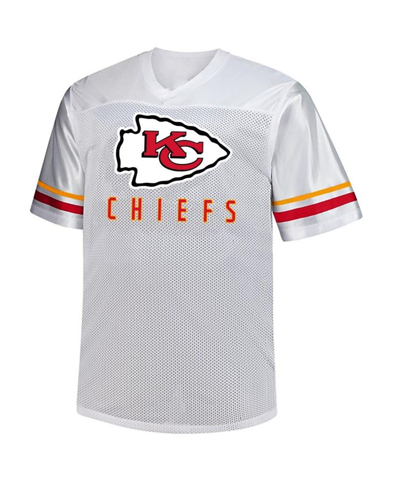 Men's Travis Kelce White Kansas City Chiefs Big & Tall V-Neck Fashion Jersey