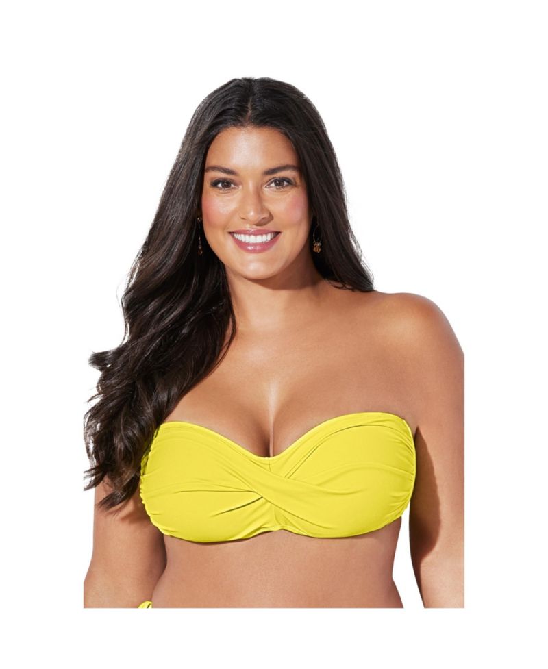 Women's Valentine Ruched Bandeau Bikini Top