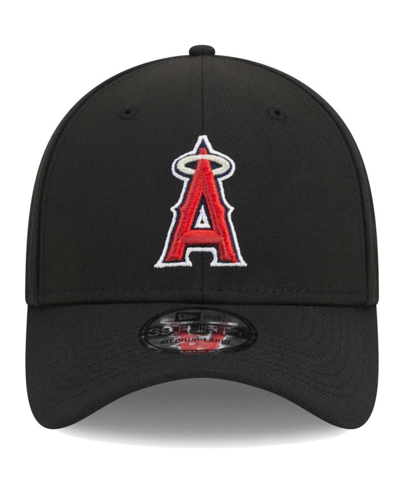 Men's Black Los Angeles Angels Logo 39THIRTY Flex Hat