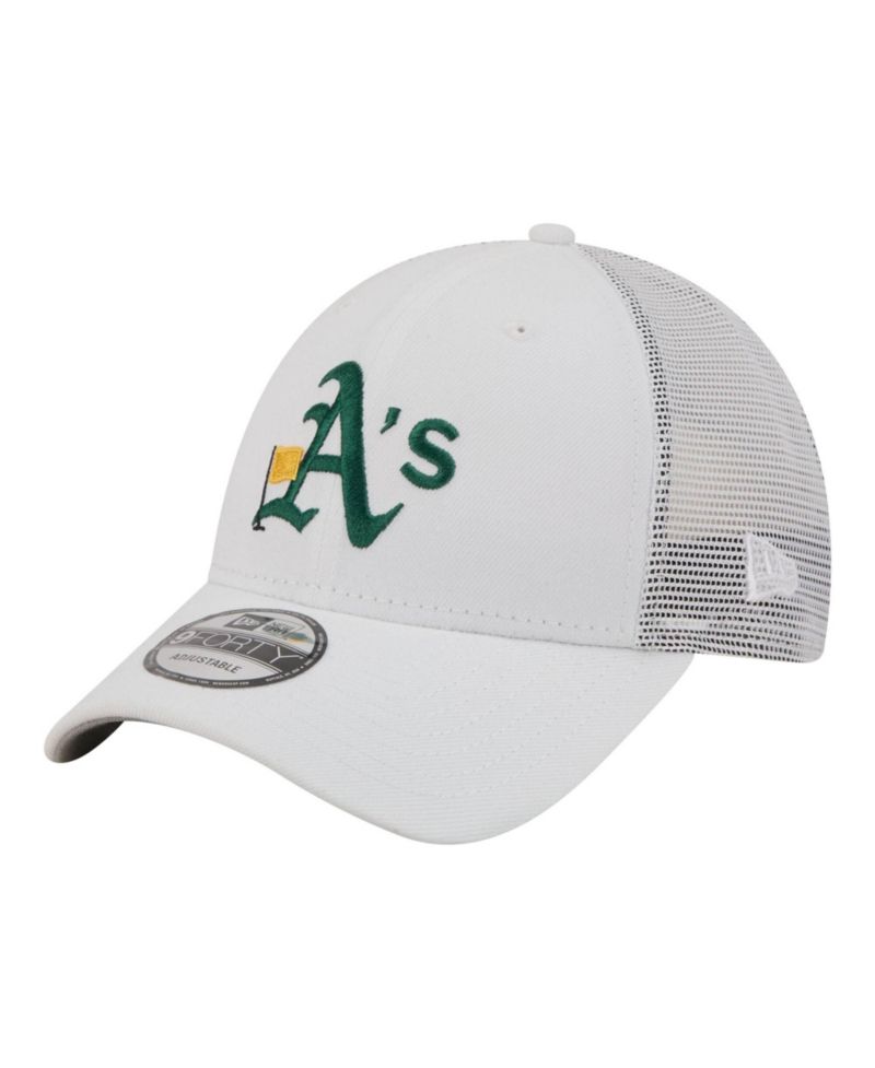 Men's White Athletics Flag 9FORTY Trucker Adjustable Hat