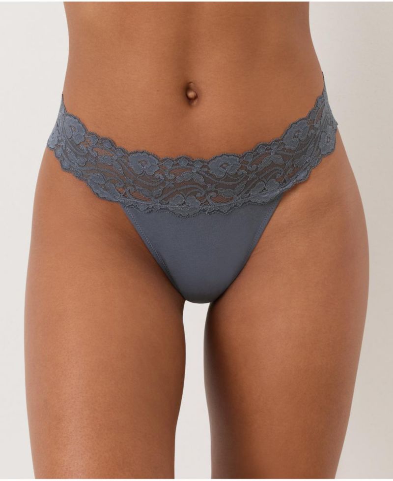 Women's Lace Waist Thong 3-Pack Made with Organic Cotton