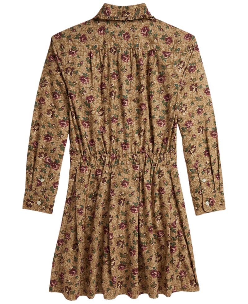Girls' 7-16 Floral Cotton Poplin Shirt Dress