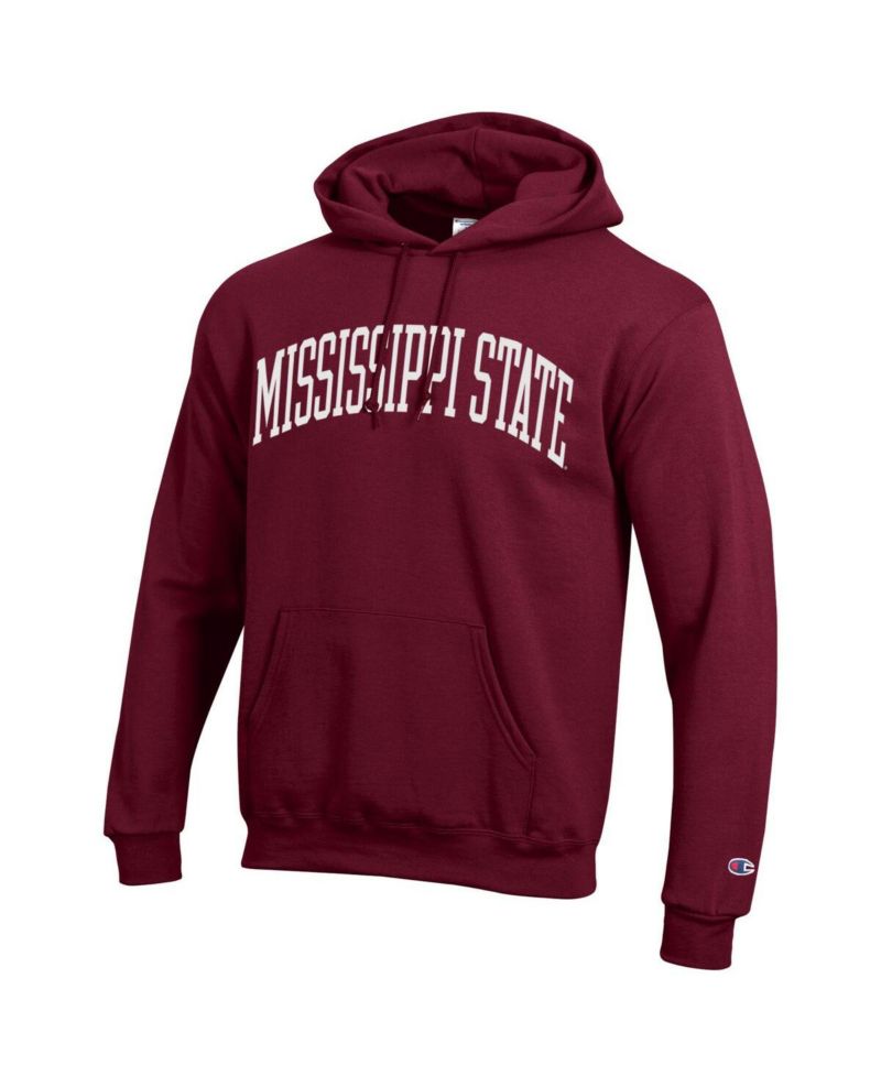 Men's Maroon Mississippi State Bulldogs Basic Arch Fleece Pullover Hoodie