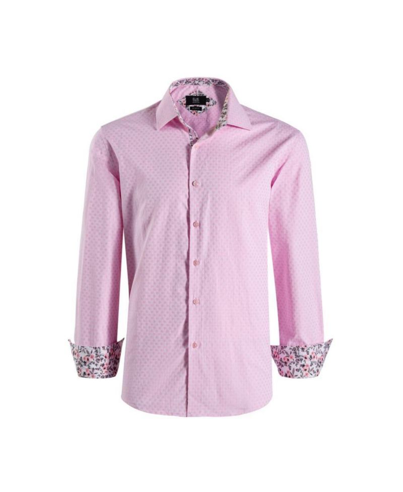 Men's Slim Fit Jacquard Dot Button-Down Shirt