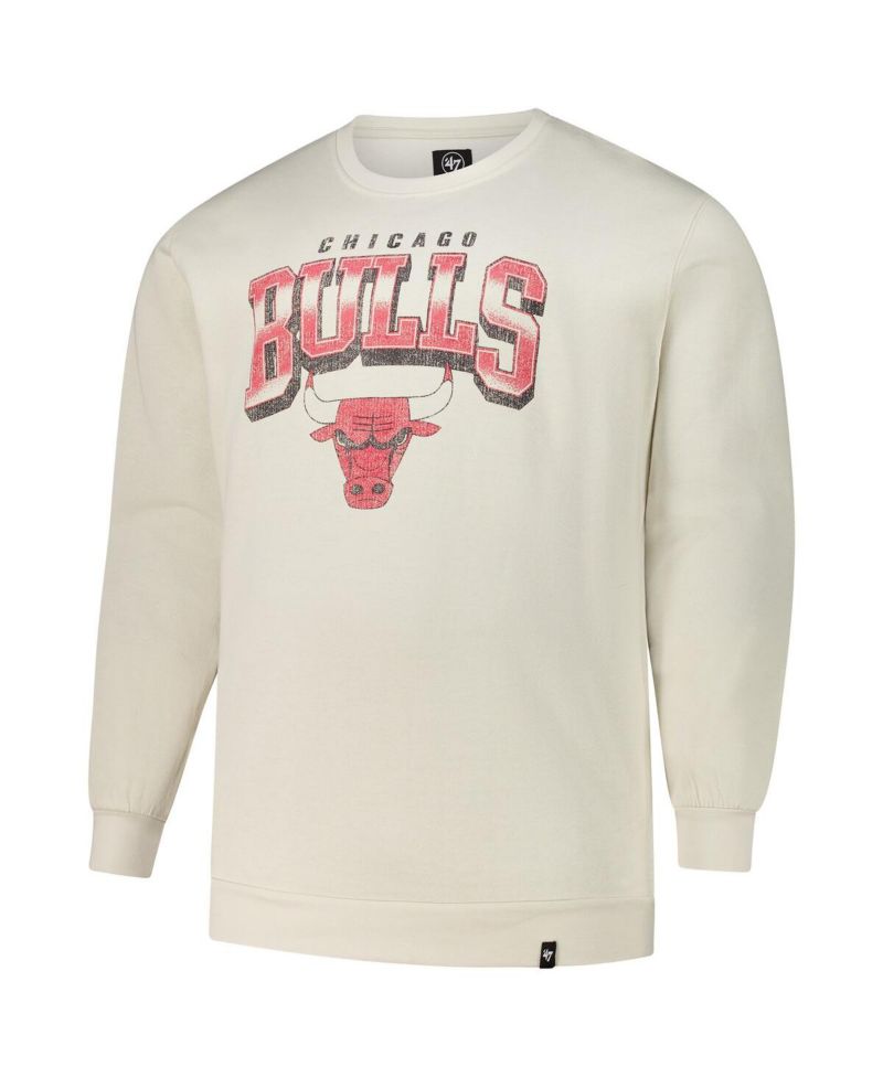 Men's Cream Chicago Bulls Big & Tall Spotlight Headline Pullover Sweatshirt
