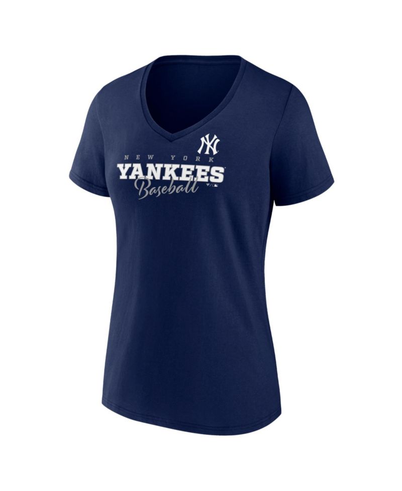 Women's Navy New York Yankees Back in Business V-Neck T-Shirt