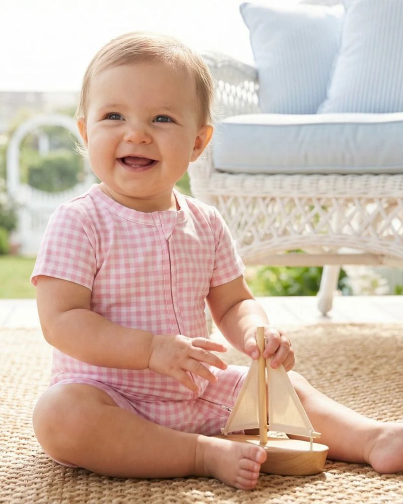 Baby Girls Sugar Gingham Bamboo Sleeper