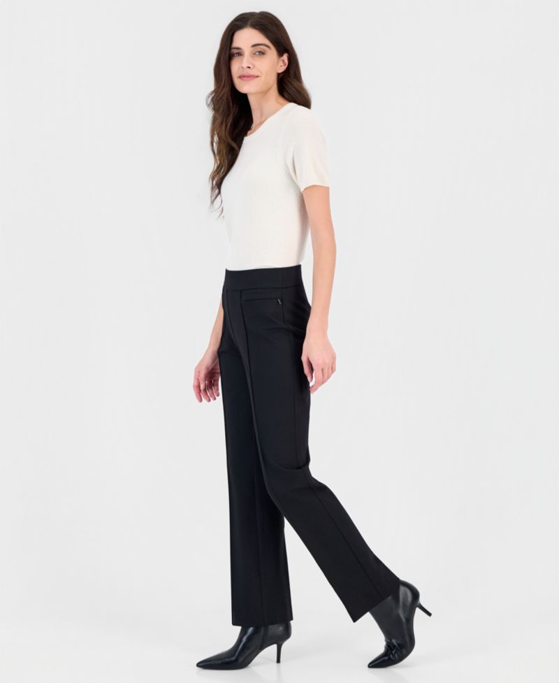 Petite Bootcut Zip-Pocket Pull-On Pants