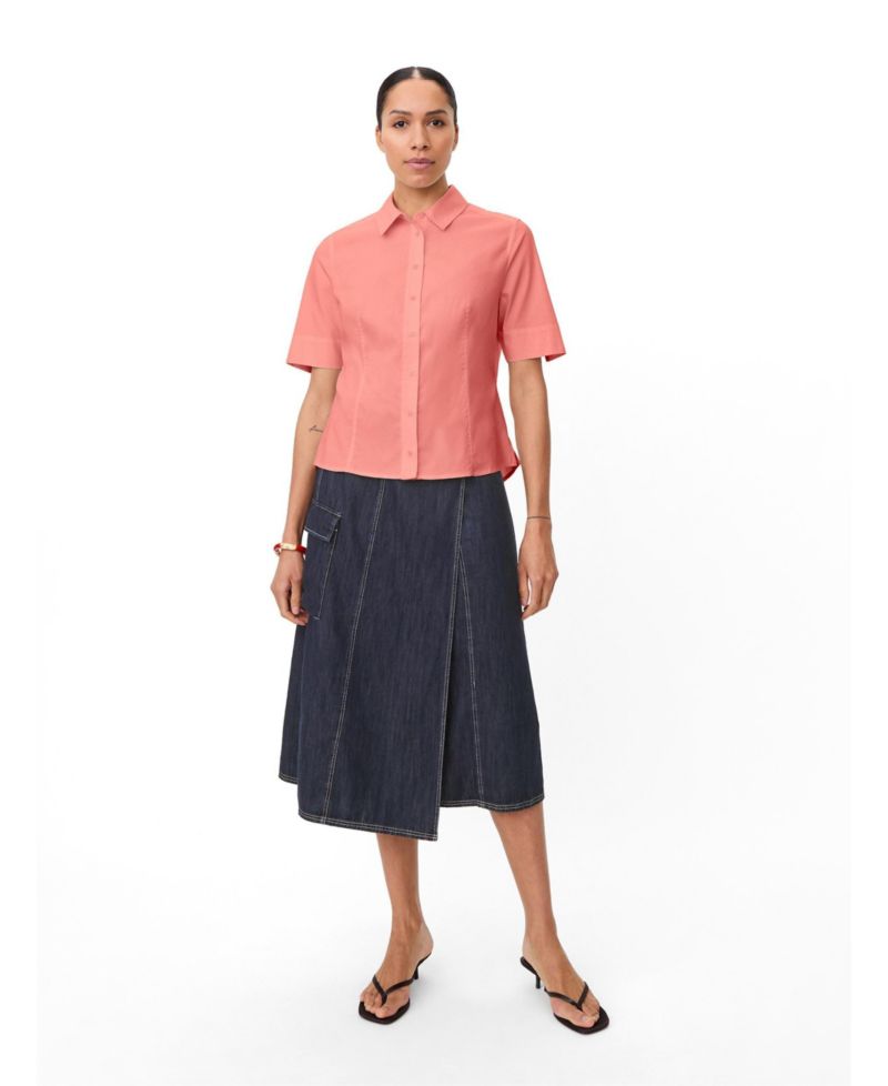 Women's Maiven Boxy Button-Up Short-Sleeve Cotton-Blend Shirt