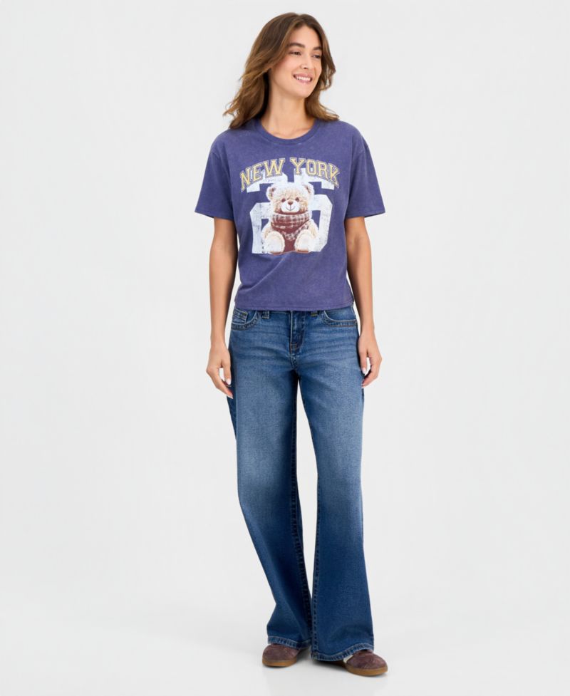 Juniors' New York Bear Graphic T-Shirt
