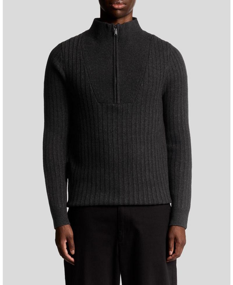 Men's Ribbed Half Zip Sweater