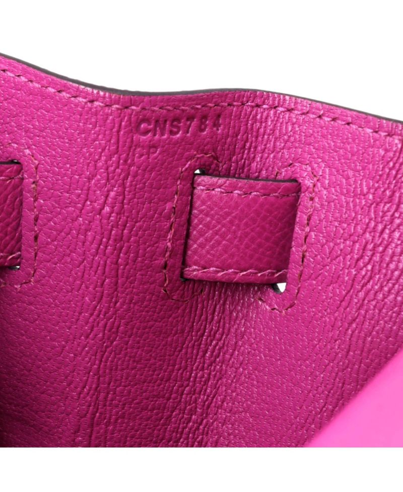 Pre-Owned Hermes Kelly 28 Handbag Pink Epsom with Palladium Hardware