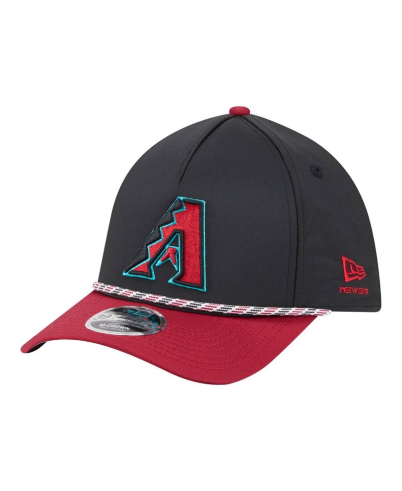 Men's Black/Red Arizona Diamondbacks Rope M-Crown A-Frame 39THIRTY Flex Hat