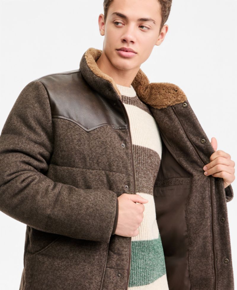 Men's Quilted Mixed-Media Rancher Jacket