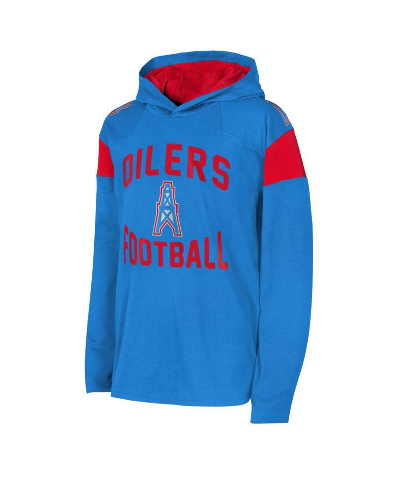 Big Boys and Girls Light Blue Houston Oilers The Champ is Here Retro Long Sleeve Hoodie T-Shirt