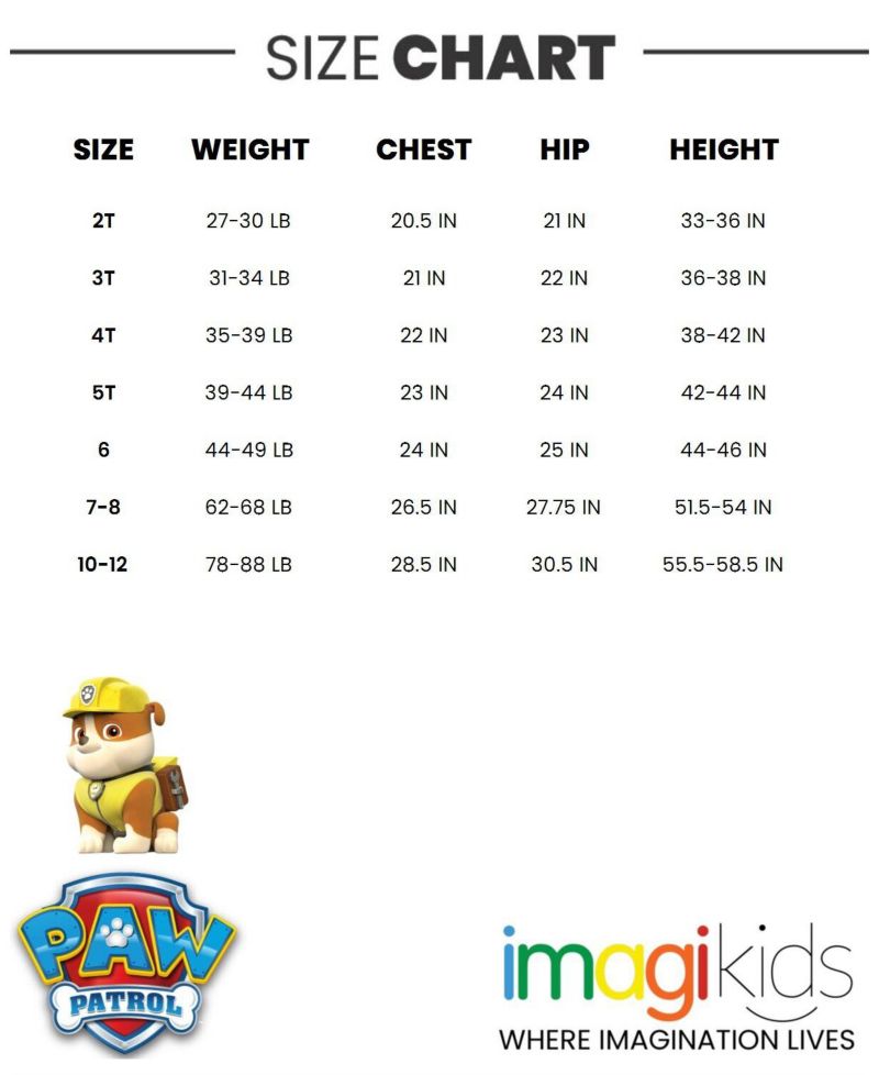 Little Boys ( 6 , 10-12 ) Chase Marshall Skye Zuma Rubble Zip Up Cosplay Coverall