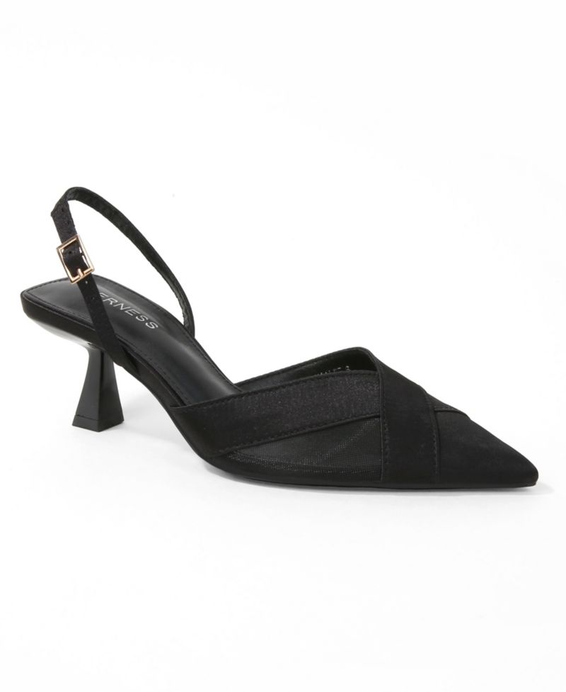 Women's Hailee Mesh and Satin Special Occasion Slingback Pumps