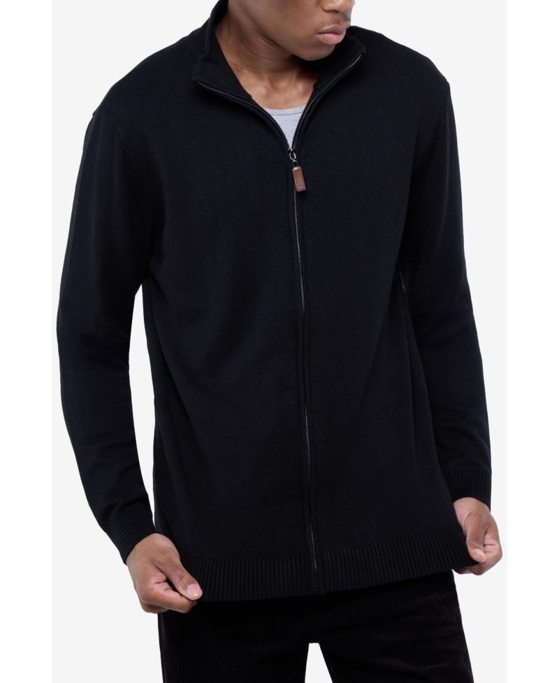 Men's Full Zip Mock Neck Sweater