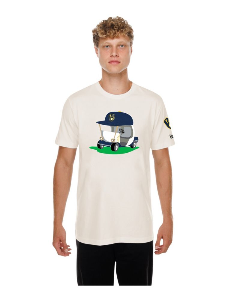 Men's Natural Milwaukee Brewers Golf Mascot T-Shirt