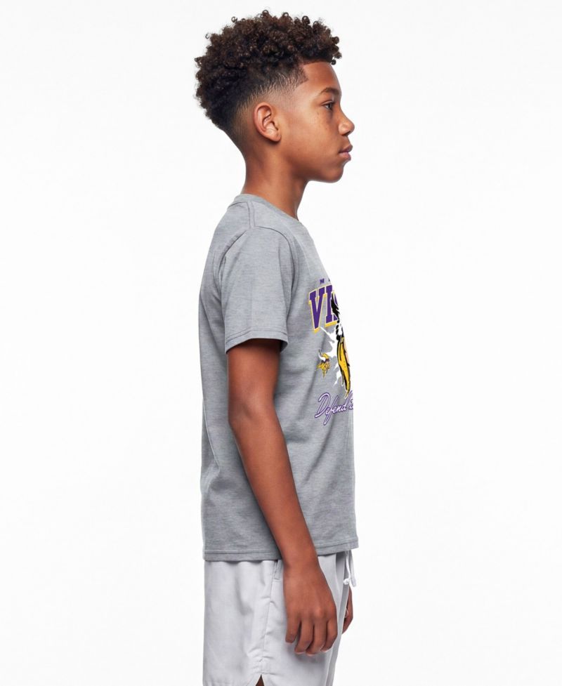 Big Boys and Girls Heather Gray Minnesota Vikings Disney X Champion T-Shirt