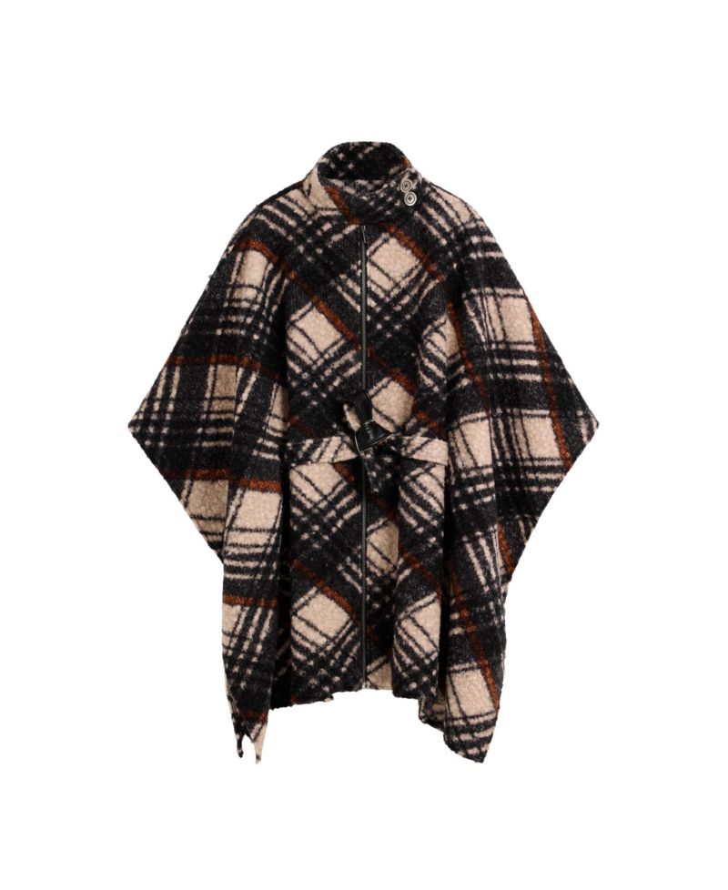 Women's Checkered Poncho